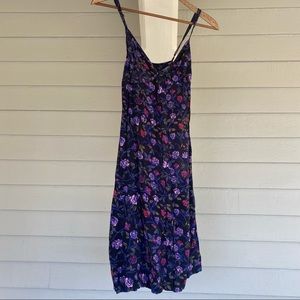 Black dress with rose pattern